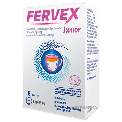 Buy Fervex Junior raspberry 8 sachets