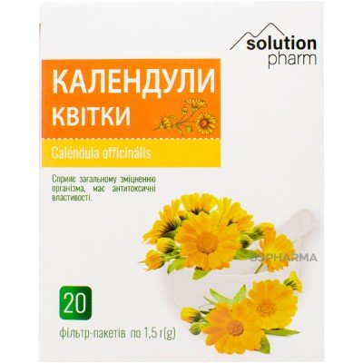 Buy Calendula Officinalis Herb 1.5 g 20 tea bags Solution Pharm