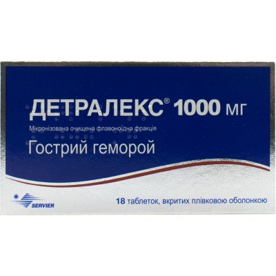 Buy Detralex hemorrhoids 1000 mg 18 tablets