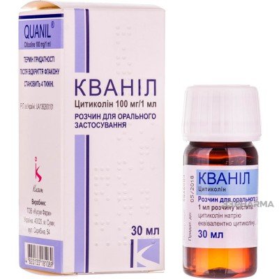 Buy Quanil Citicoline 100 mg/ml for oral use 30 ml