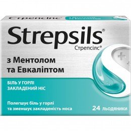 Strepsils Стрепсилс Menthol & Eucalyptus 24 lozenges