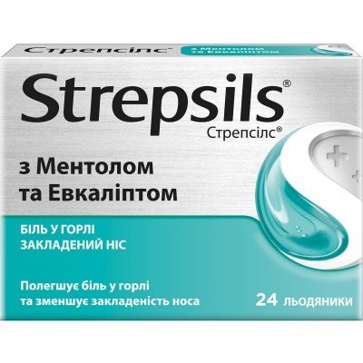 Buy Strepsils Стрепсилс Menthol & Eucalyptus 24 lozenges